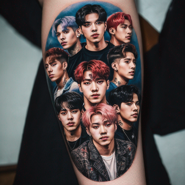 the korean boyband named bts all 7 members-tattoo