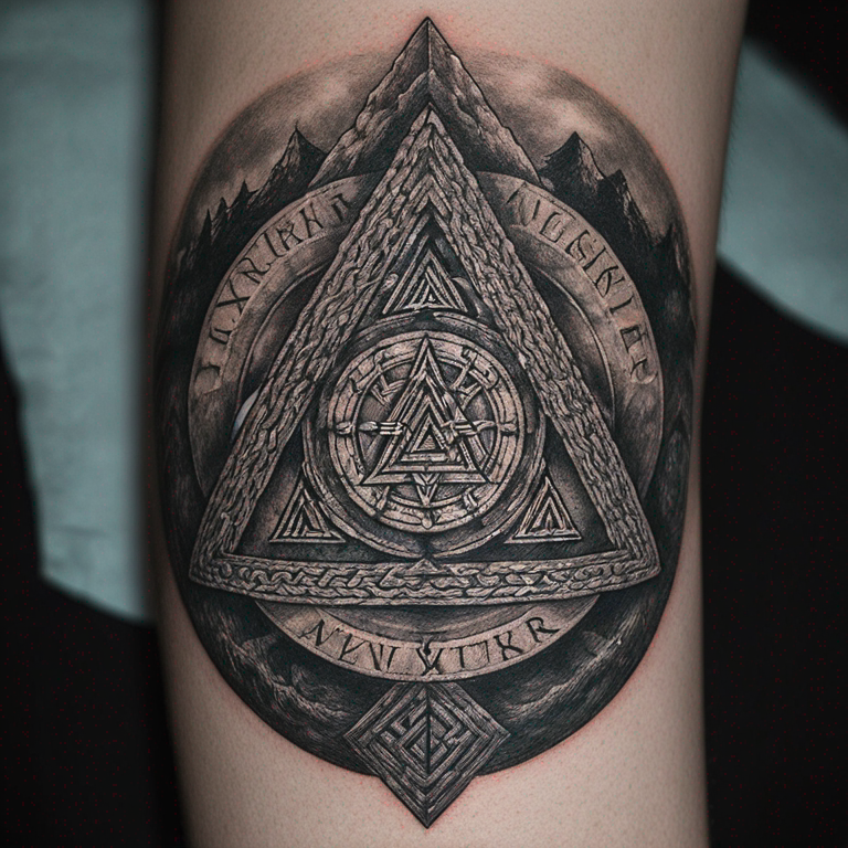 valknut vegvisir-tattoo