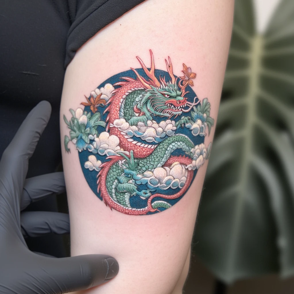 Dragon autour d’une épée-tattoo