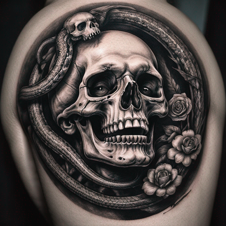 CALaVERAS Y SERPIENTES PARA EN BRAZO-tattoo