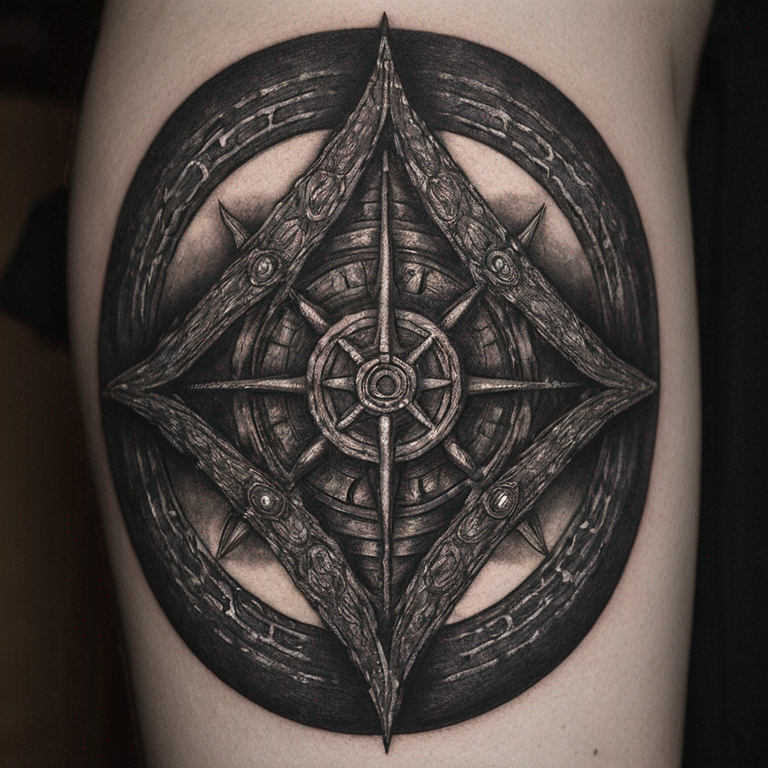 a photo of a tribal symbol-tattoo