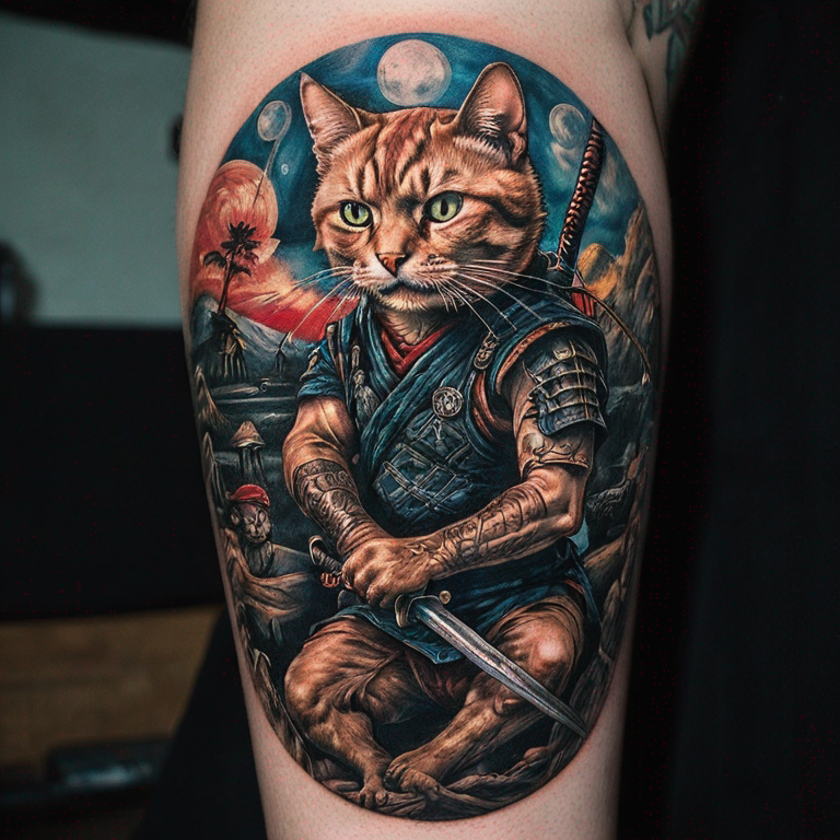 NINJA CAT-tattoo