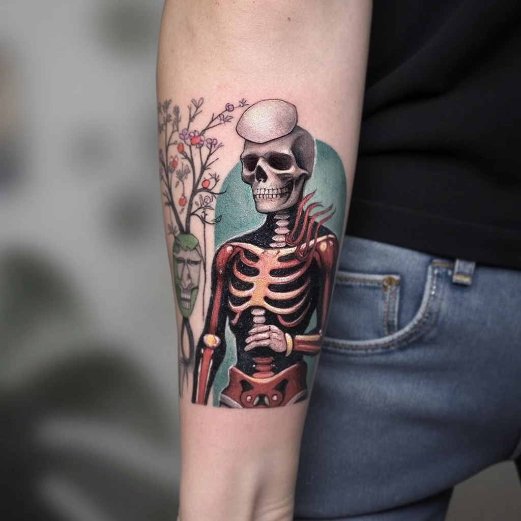 TATTO DE CAVEIRA PARA FECHAR BRAÇO TODO-tattoo