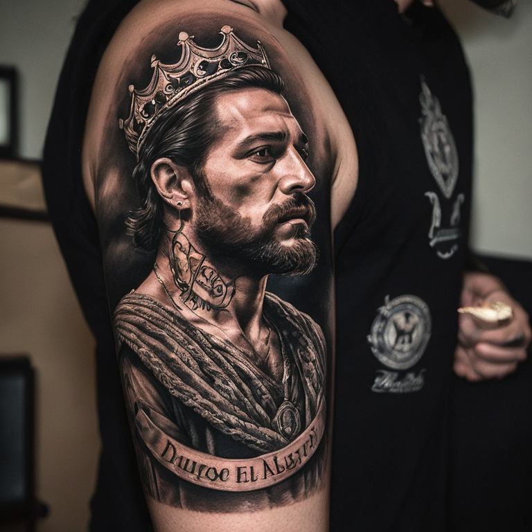 quiero el nombre agustin en el ante brazo i con una corona-tattoo