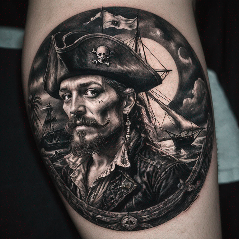 pirate et pavillon noir-tattoo