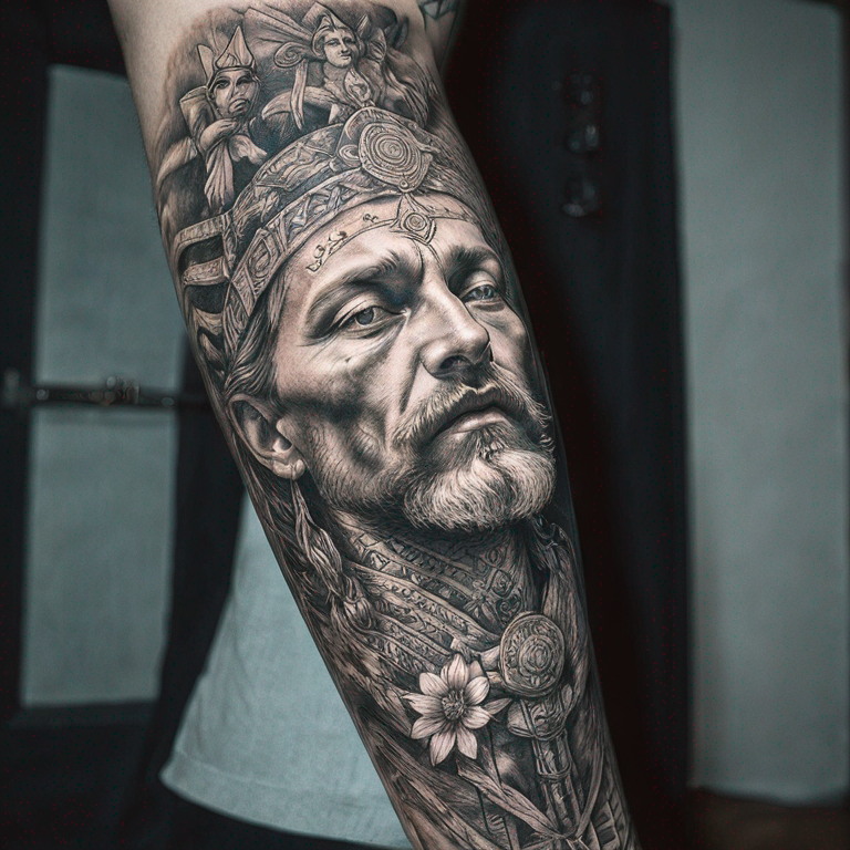 fine line slavic god-tattoo