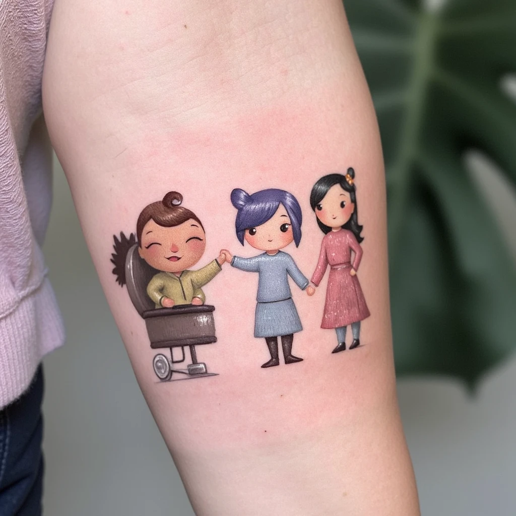 Tatouage en trio pour une mère et ses 2 filles-tattoo