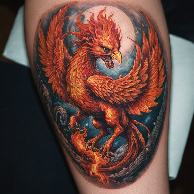 Fusion Ifrit et phoenix ff16-tattoo