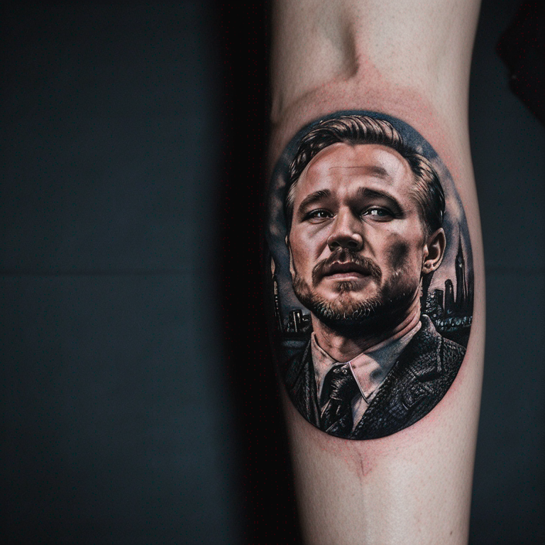 Un tatouage en référence au film Seven de David FINCHER avec des traits fin et minimaliste-tattoo