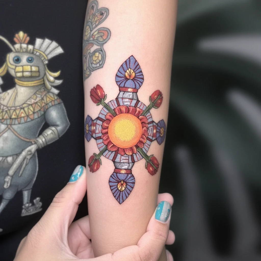 SOL AZTECA EN PECHO-tattoo