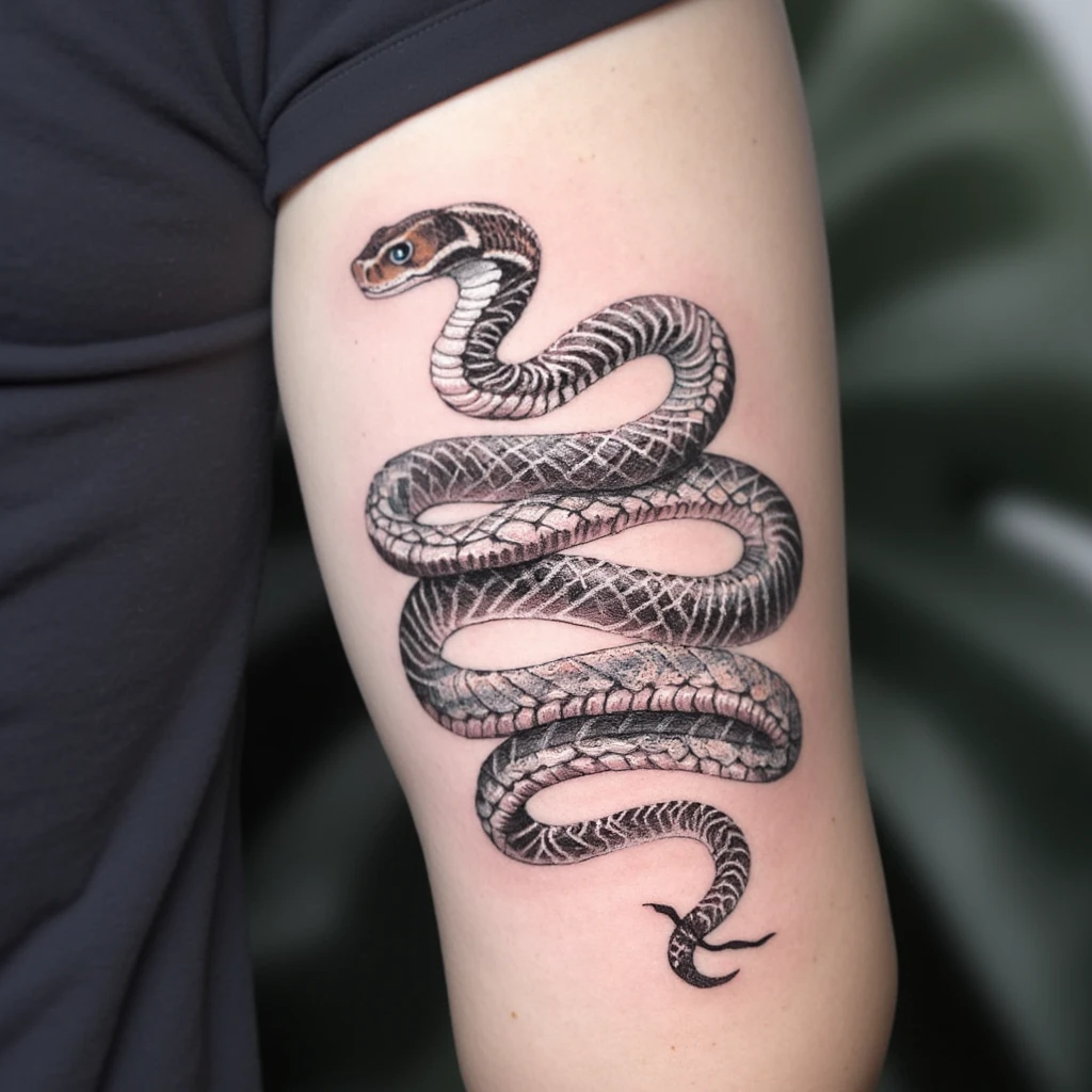 un delta grec entouré de serpents-tattoo