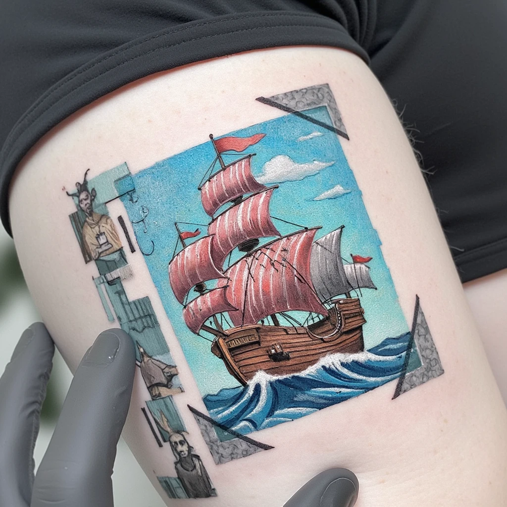 Encre de bateau cyberpunk-tattoo